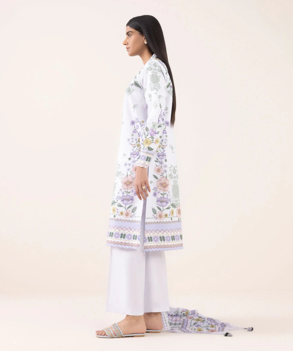 3 Piece - Printed Cotton Suit