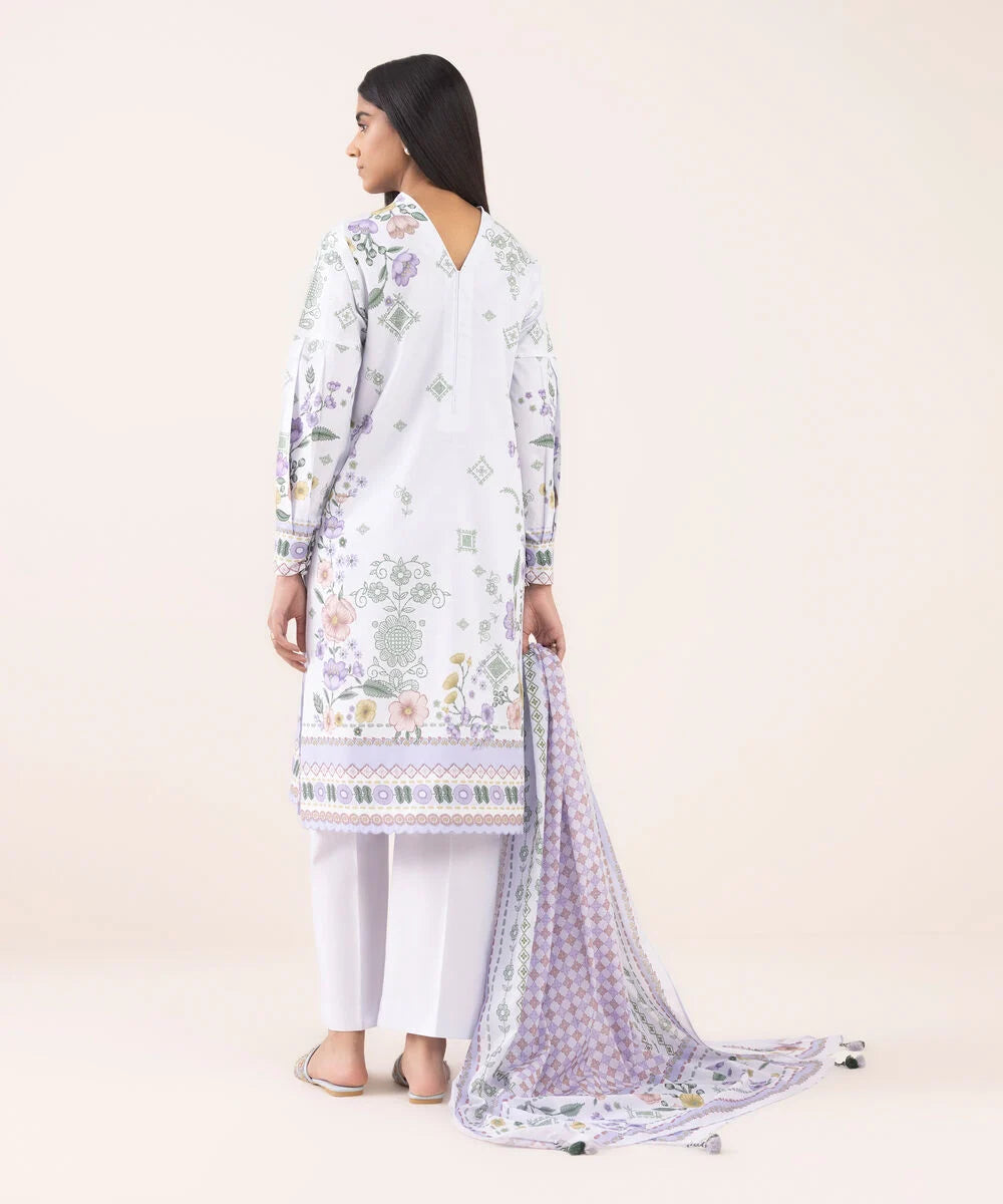 3 Piece - Printed Cotton Suit