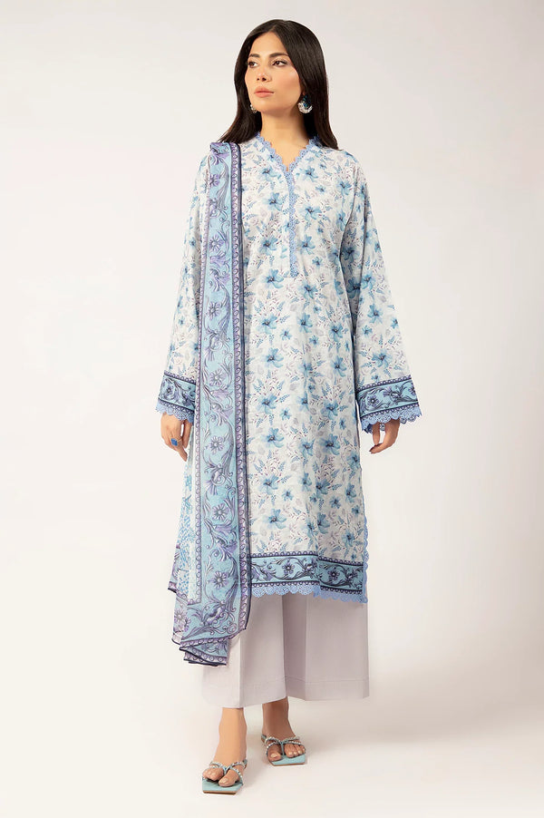 Light Grey Printed 3PC Unstitched