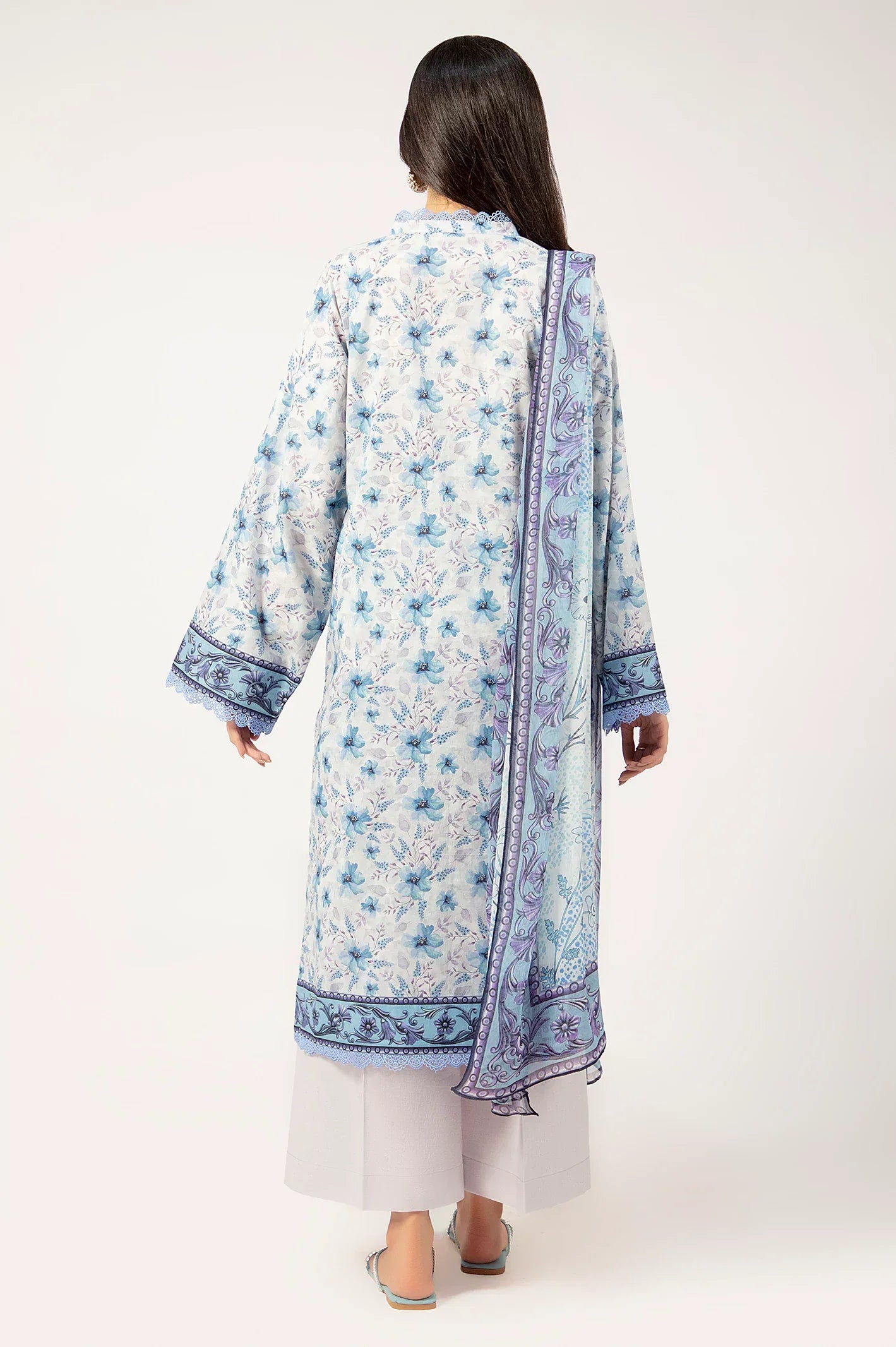 Light Grey Printed 3PC Unstitched