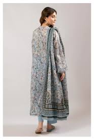 Sohaye | Floral Printed 3PC Unstitched Suit by Diners