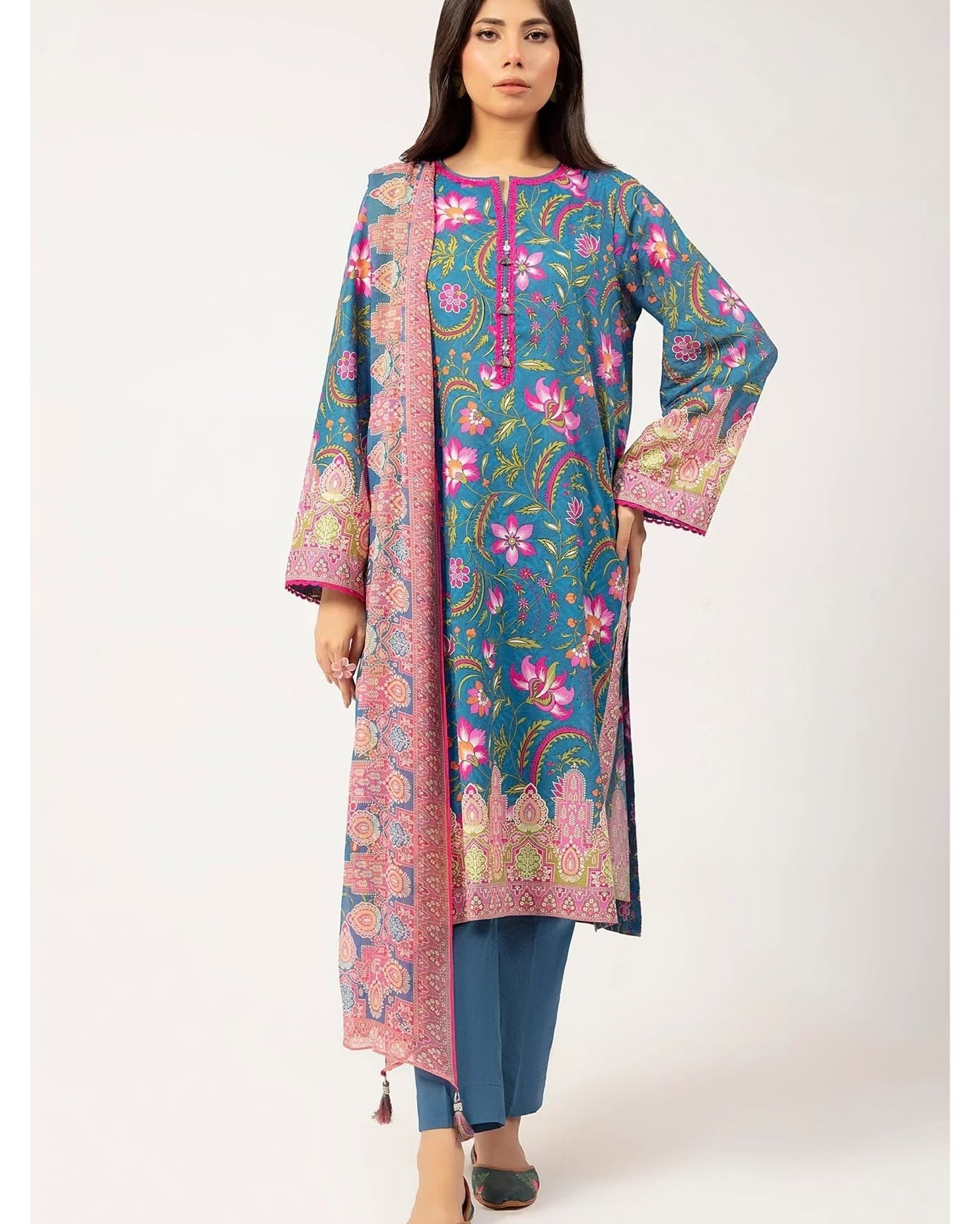 Unstitched Printed Lawn – 3 Piece